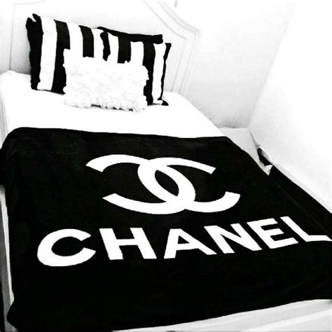 black chanel throw blanket|black chanel blanket.